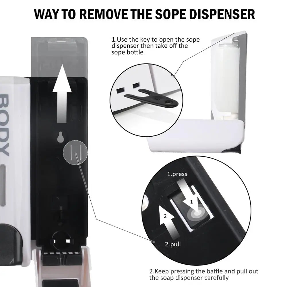 Wall-Mounted Shower Dispenser | 350ml Refillable Pump | Transparent Reservoir | Space-Saving