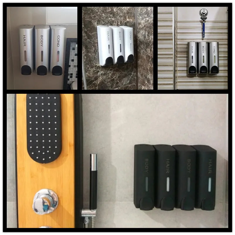 Wall-Mounted Shower Dispenser | Transparent Refillable Pump | 350ml Capacity