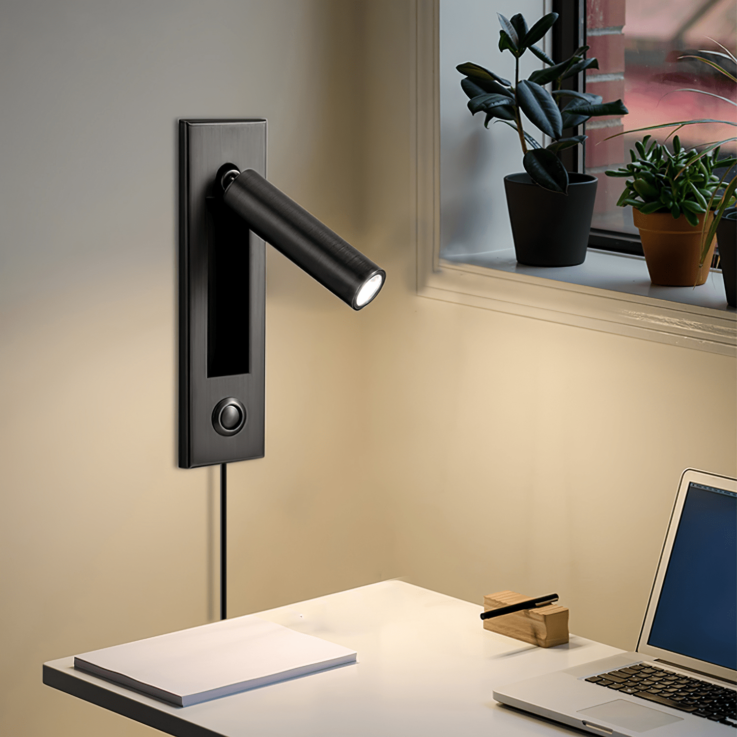 Wall Reading Lamp | Foldable Recessed | Adjustable Head & Hidden Switch | Space-Saving