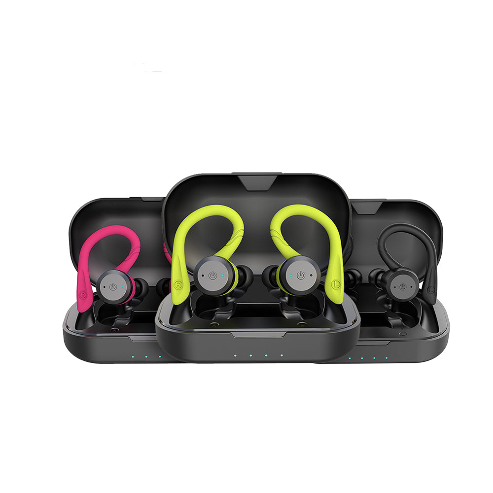 Waterproof Wireless Sport Earbuds | 20-Hour Battery Life | Dual-Wearing Ergonomic Fit