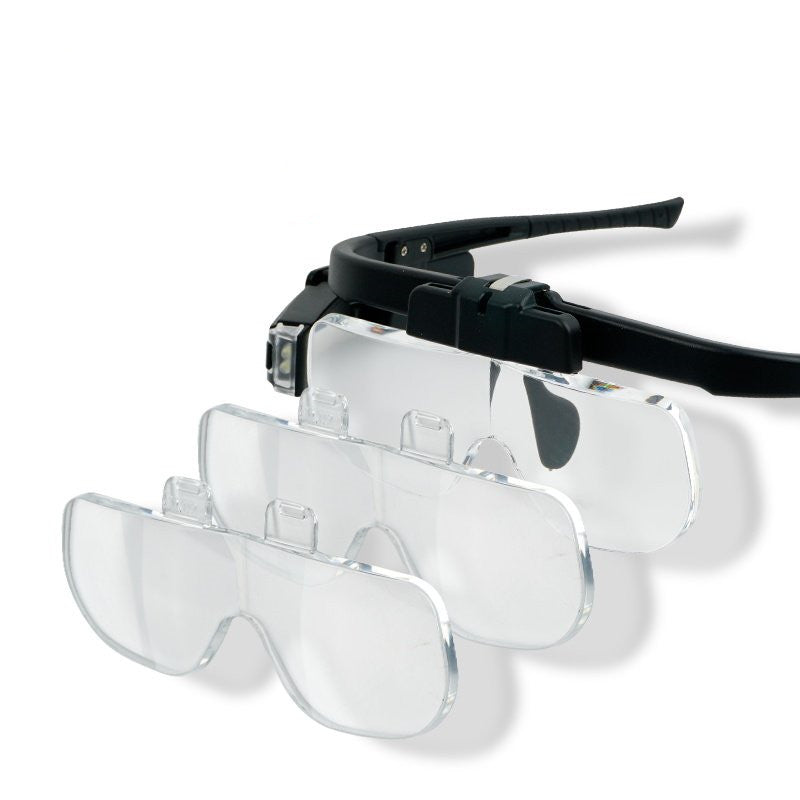 Wearable Magnifier | Adjustable LED Light Angle | 1.5-4.5X Magnification & Swappable Lenses