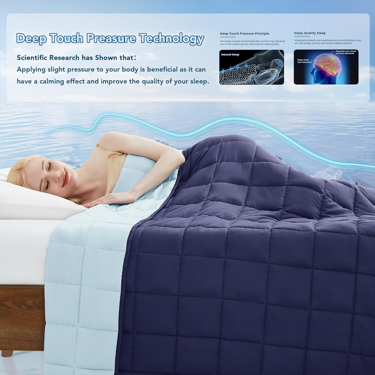 Weighted Blanket for Adults | Cooling Microfiber Breathable | Even Weight Distribution & Stress Relief