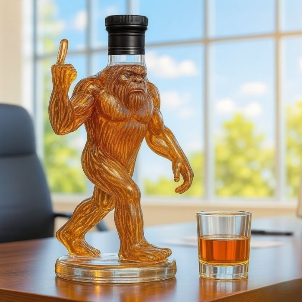 Whiskey Decanter | Novelty Bigfoot Design | Glass 750ml | Bar Decor