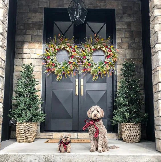 Wildflower Wreath | Handcrafted 16-inch Grapevine Base | Silk Flowers & Eucalyptus