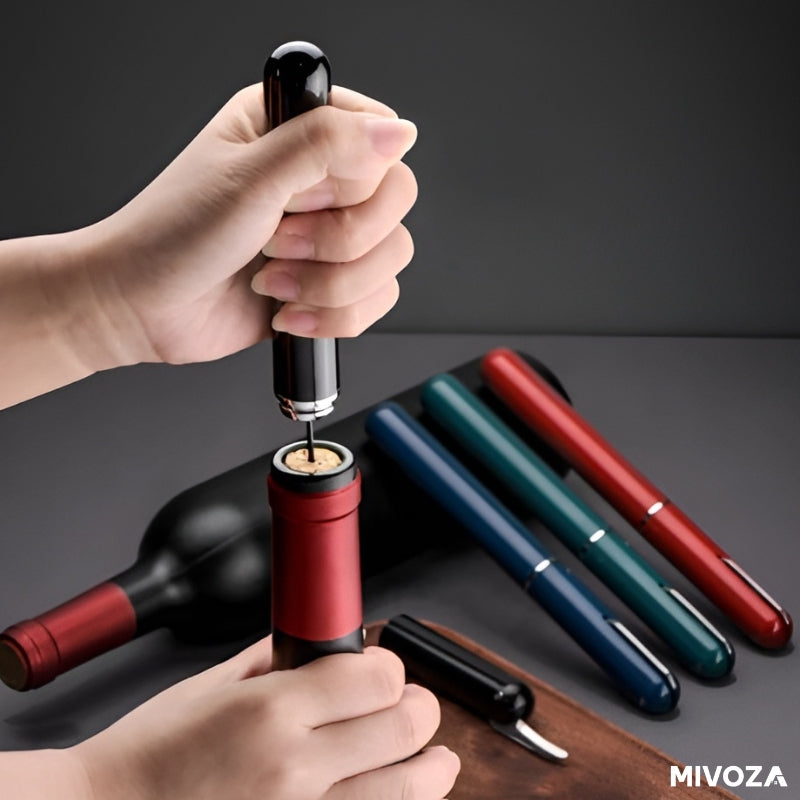 Wine Bottle Opener | Air-Pressure Cork Extractor | Stainless Steel & Acrylic | Gentle on Corks