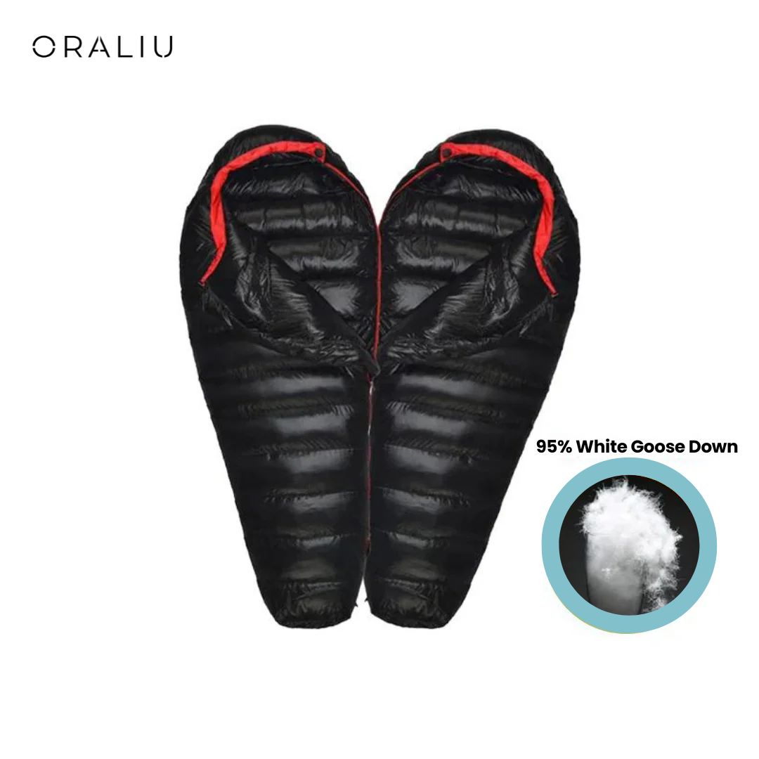 Winter Sleeping Bag | Down-Filled, Suitable to -20°C | Ripstop Nylon & Double Zipper