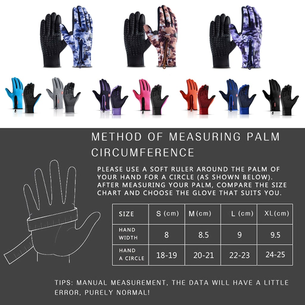 Winter Thermal Gloves | Waterproof Touchscreen | Non-Slip Grip & Elastic Cuff