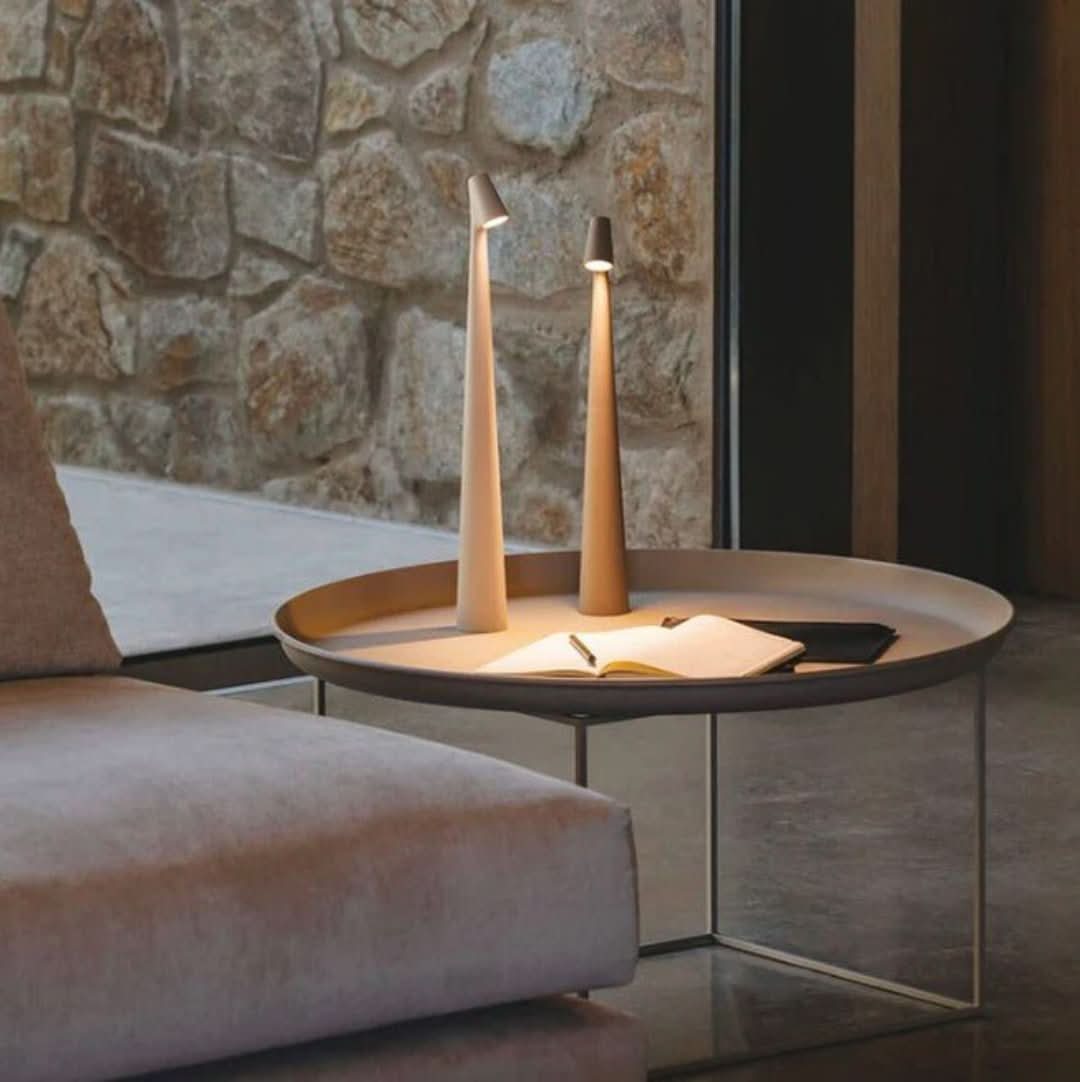 Wireless Table Lamp | Nordic Minimalist Design | Touch-Dimmable LED & USB Rechargeable