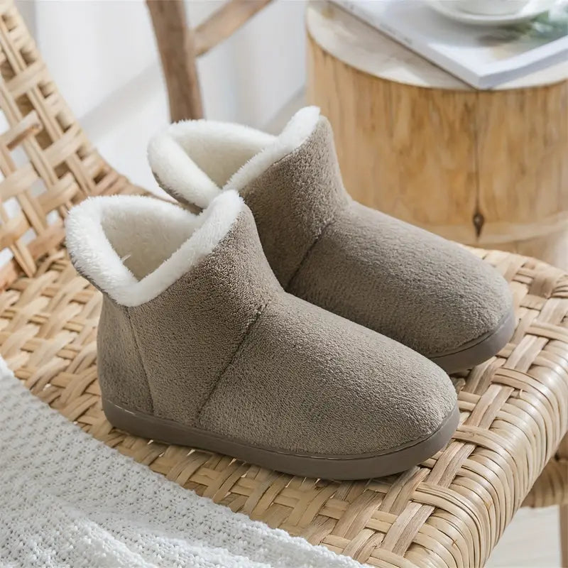Women's Ankle Boot Slippers | Sherpa-Lined Plush Interior | Non-Slip Rubber Sole | Comfortable Fit