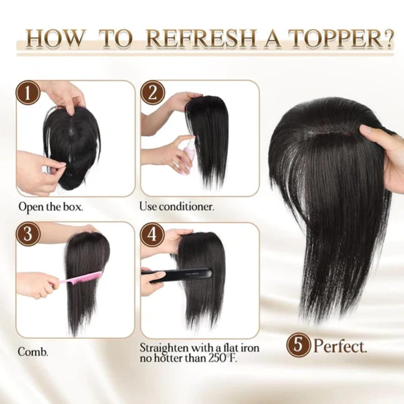 Women's Hairpiece with Bangs | Natural-Looking Seamless Hairline | 30 cm Length | Comfortable Wear