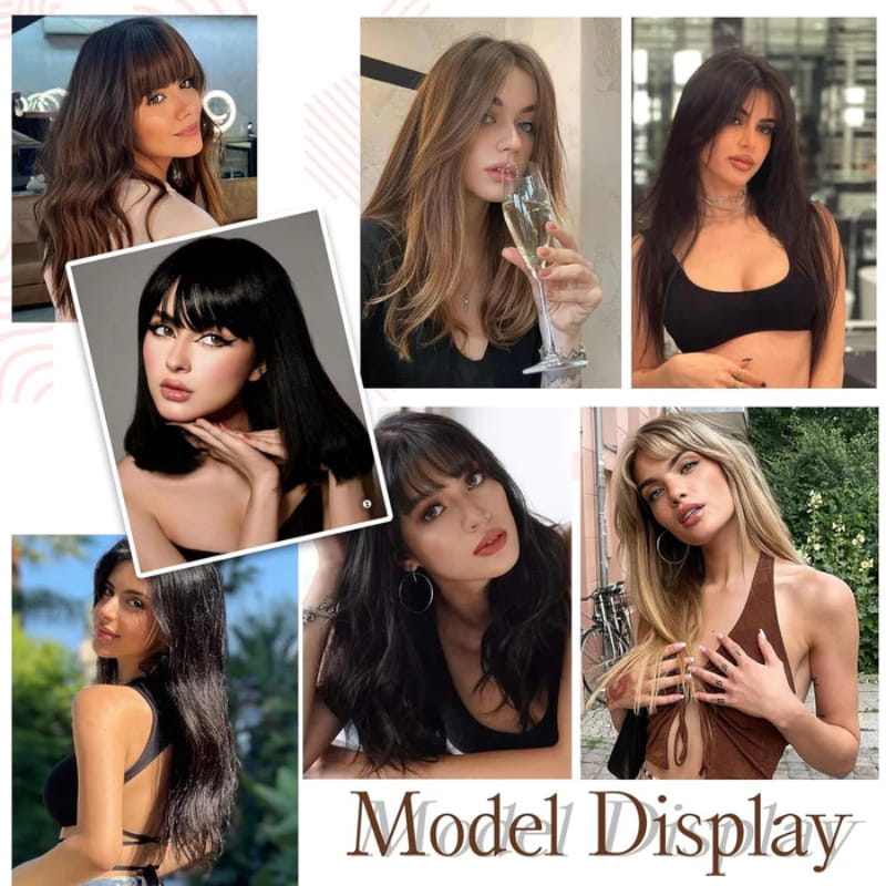 Women's Hairpiece with Bangs | Natural-Looking Seamless Hairline | 30 cm Length | Comfortable Wear