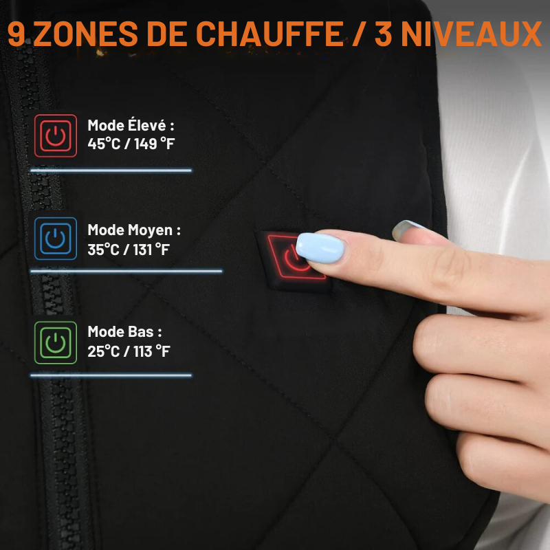 Women's Heated Vest | Dual Control & 9 Heating Zones | Lightweight Fabric | All-Season Warmth