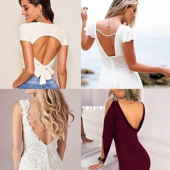 Women's Low-Back Lace Bra | Wireless Lifting V-Neck | Soft Breathable Lace & Wide Band