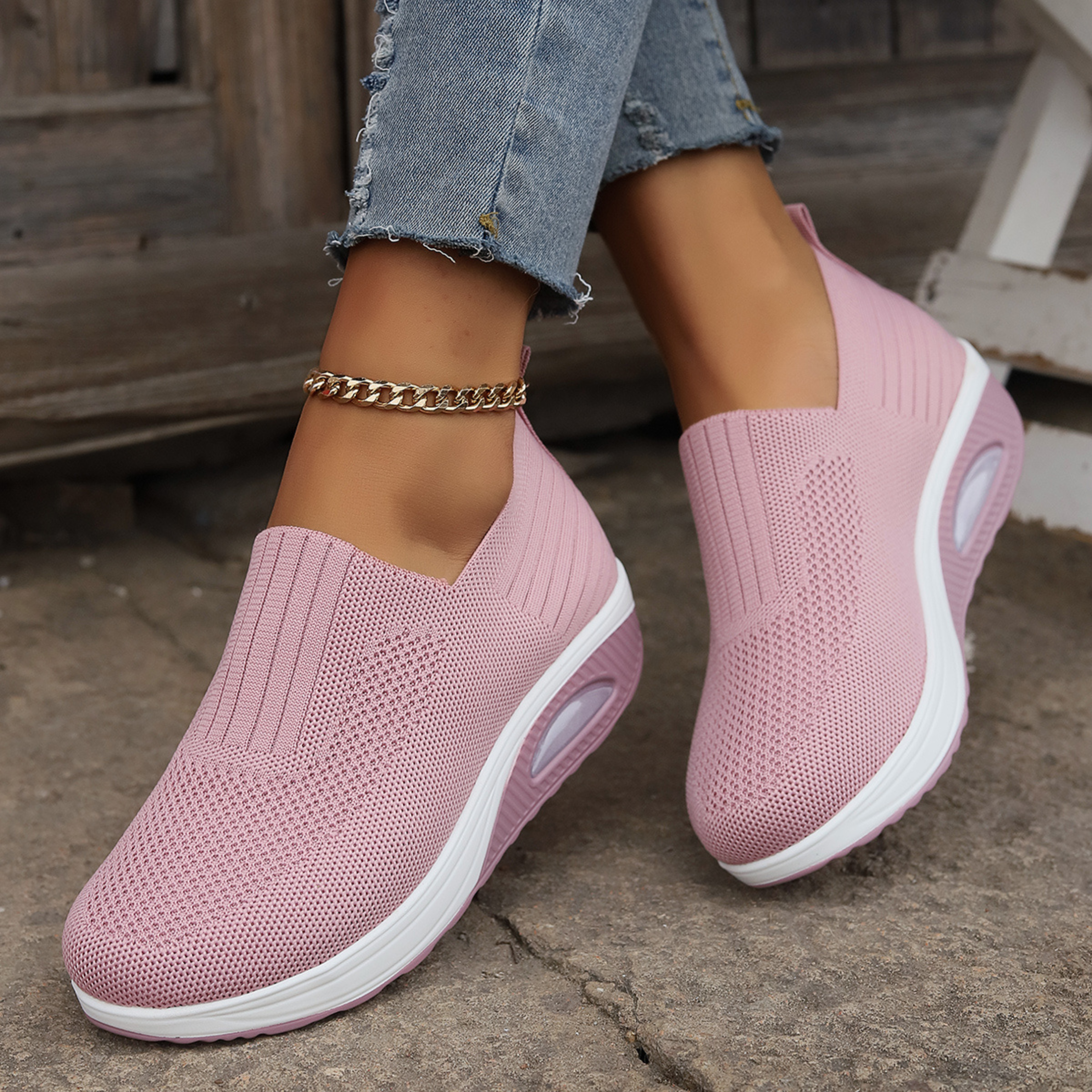 Women's Orthopedic Slip-On Sneakers | Arch Support & Cushioned Midsole | Breathable Mesh Upper