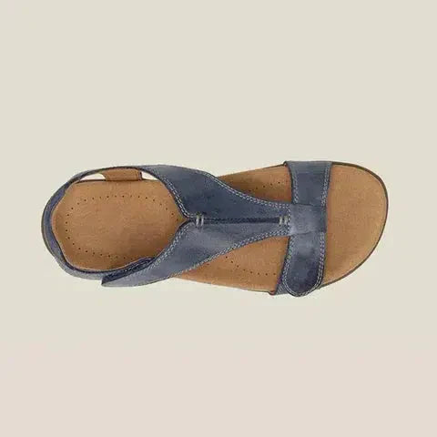 Women's Sandals | T-Strap Design | Adjustable Hook-and-Loop Closure, Memory Foam Insole