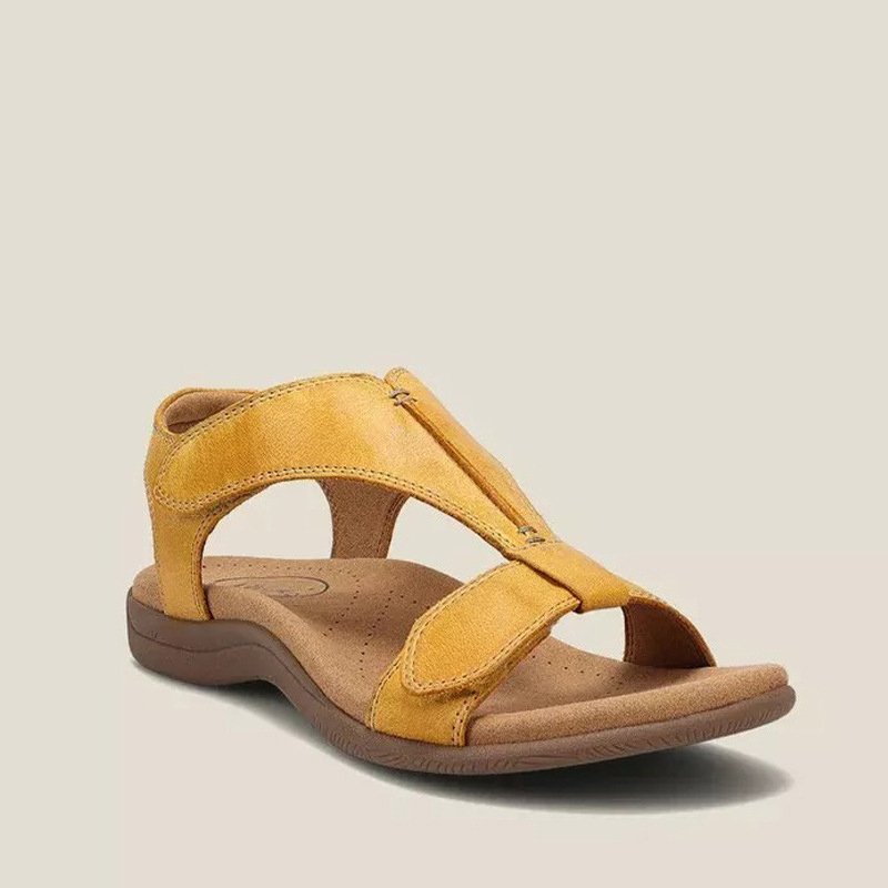 Women's Sandals | T-Strap Design | Adjustable Hook-and-Loop Closure, Memory Foam Insole