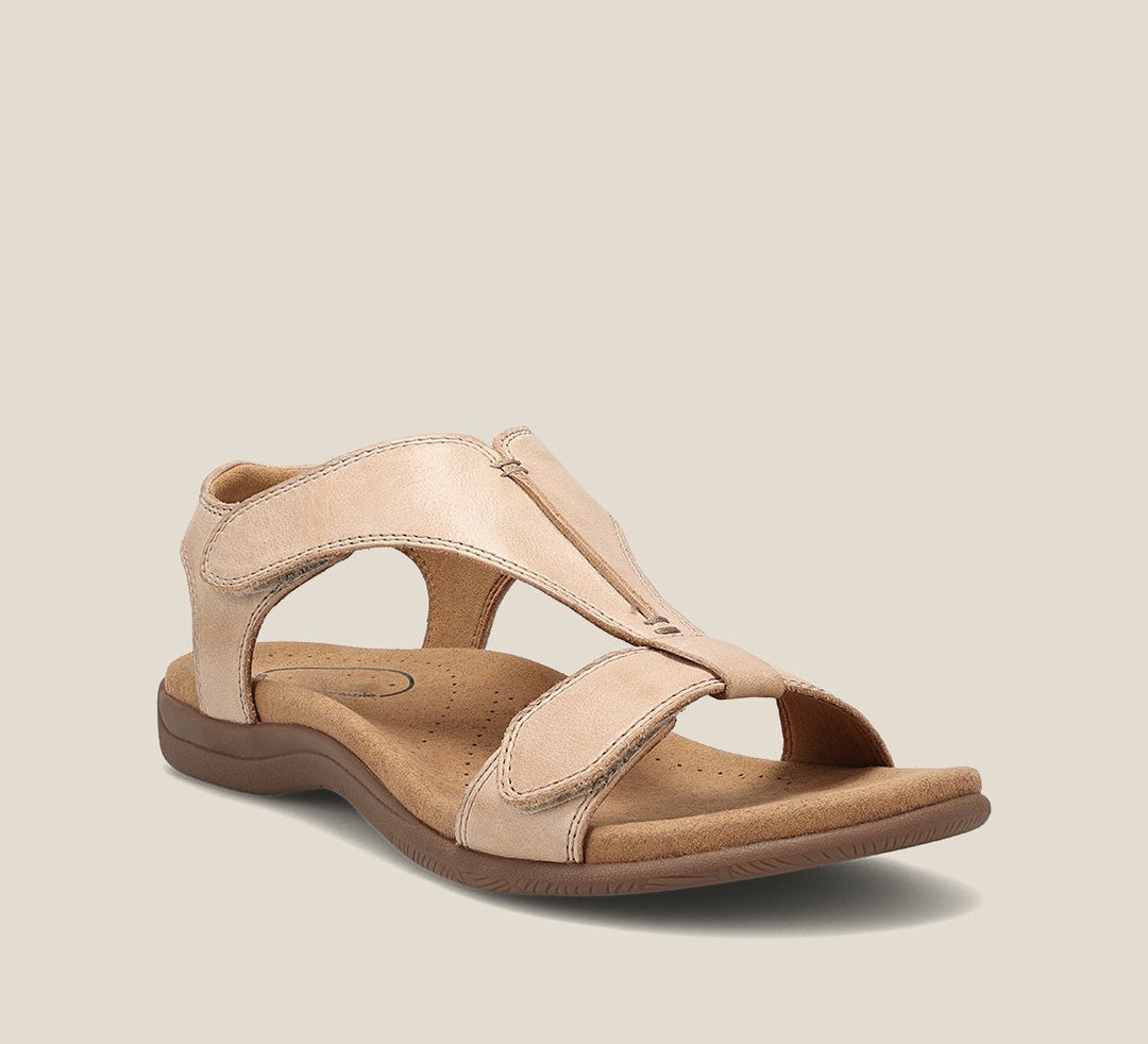 Women's Sandals | T-Strap Design | Adjustable Hook-and-Loop Closure, Memory Foam Insole