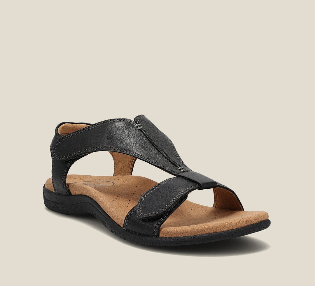 Women's Sandals | T-Strap Design | Adjustable Hook-and-Loop Closure, Memory Foam Insole
