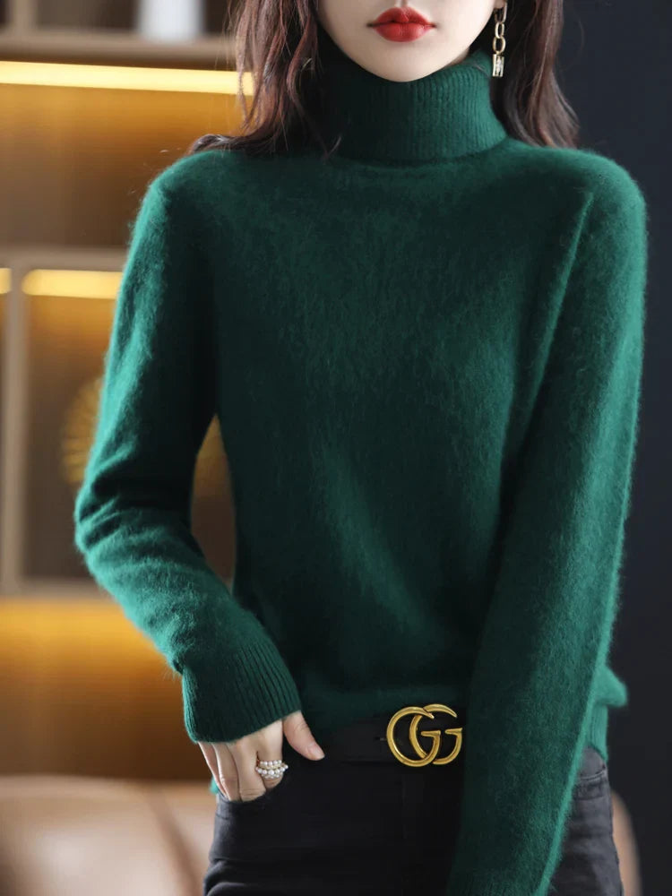 Women's Turtleneck Sweater | Slim Fit Knit | Pure Cashmere