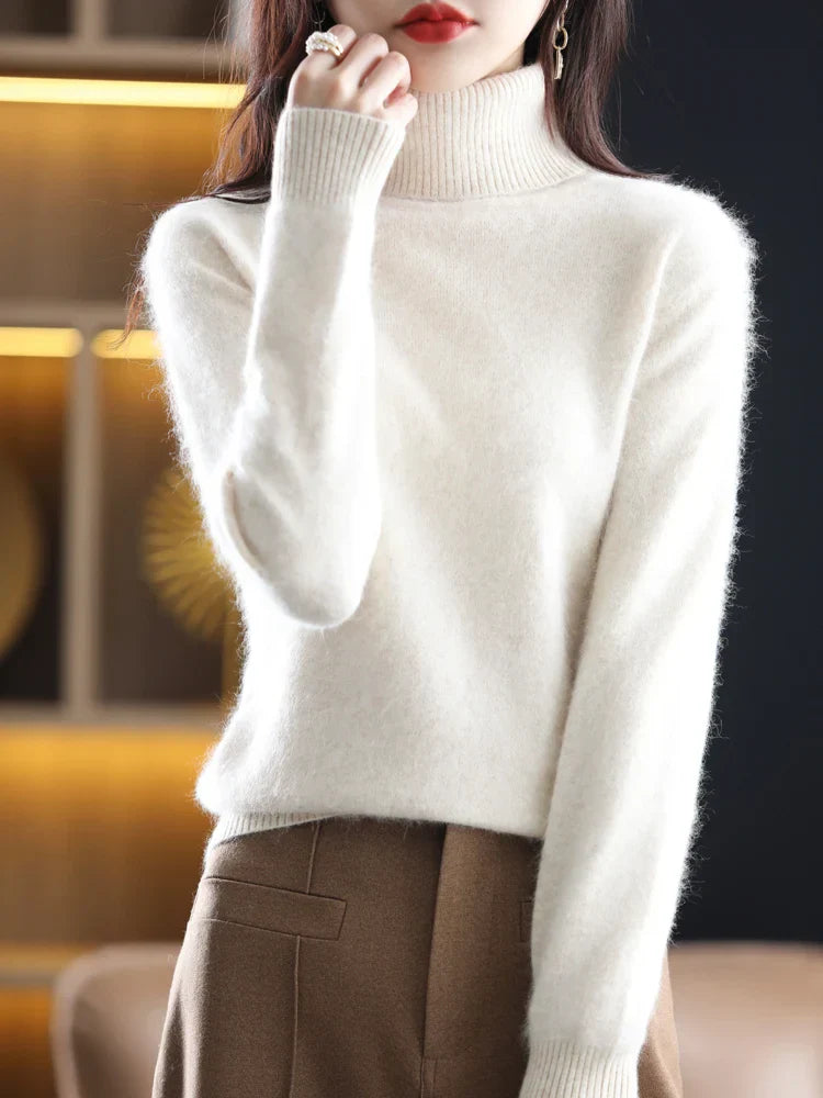 Women's Turtleneck Sweater | Slim Fit Knit | Pure Cashmere