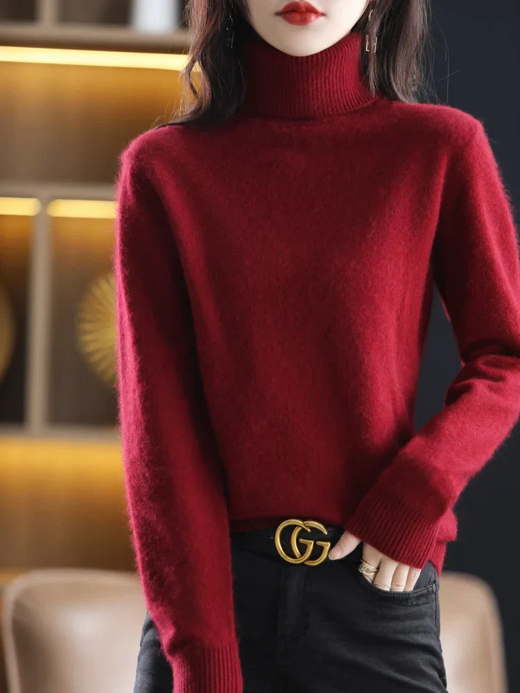 Women's Turtleneck Sweater | Slim Fit Knit | Pure Cashmere