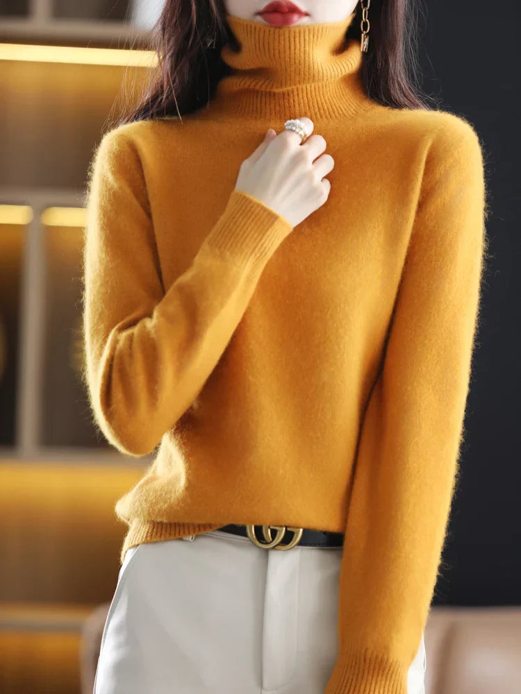 Women's Turtleneck Sweater | Slim Fit Knit | Pure Cashmere