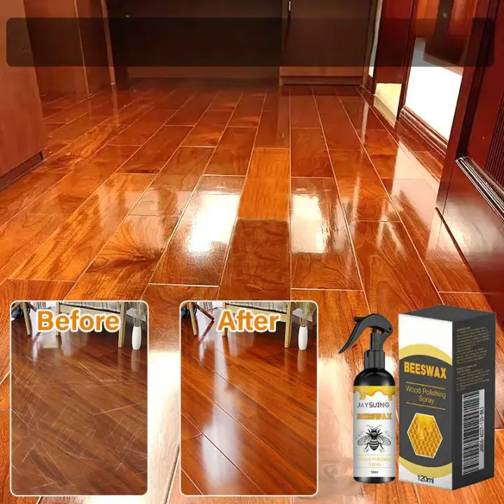 Wood Polish Spray | Natural Beeswax Formula | 120ml Non-Toxic & Odorless | Child & Pet-Safe