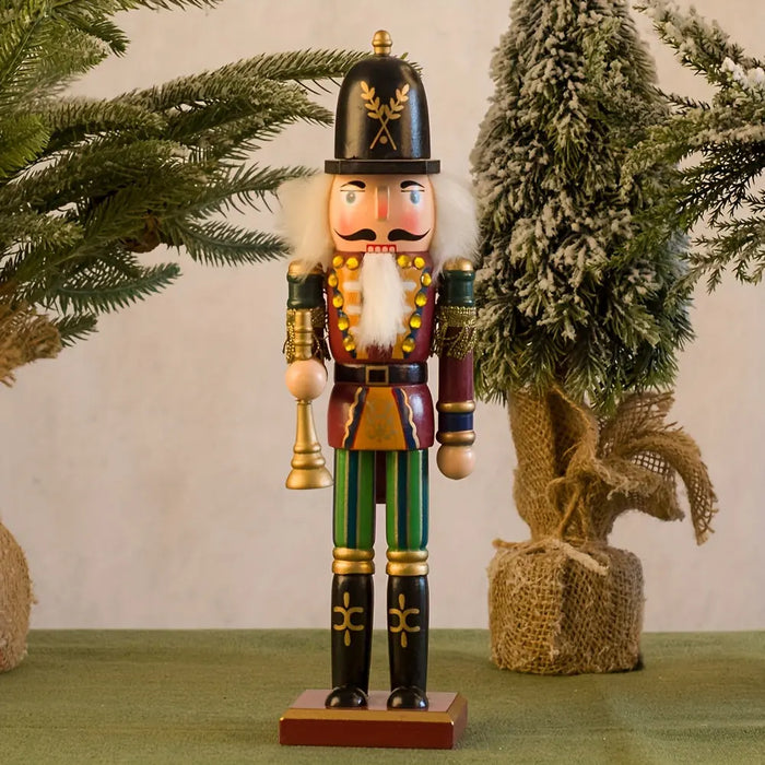 Wooden Nutcracker Soldier Figurine | Classic Holiday Design | Tabletop Christmas Decor