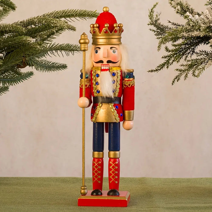 Wooden Nutcracker Soldier Figurine | Classic Holiday Design | Tabletop Christmas Decor