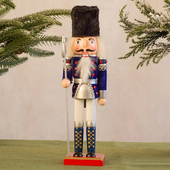 Wooden Nutcracker Soldier Figurine | Classic Holiday Design | Tabletop Christmas Decor