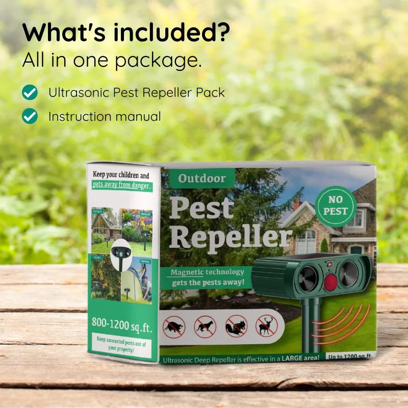 Yard Armadillo Repeller | Motion-Activated Ultrasonic | Solar-Powered, 30 ft Range
