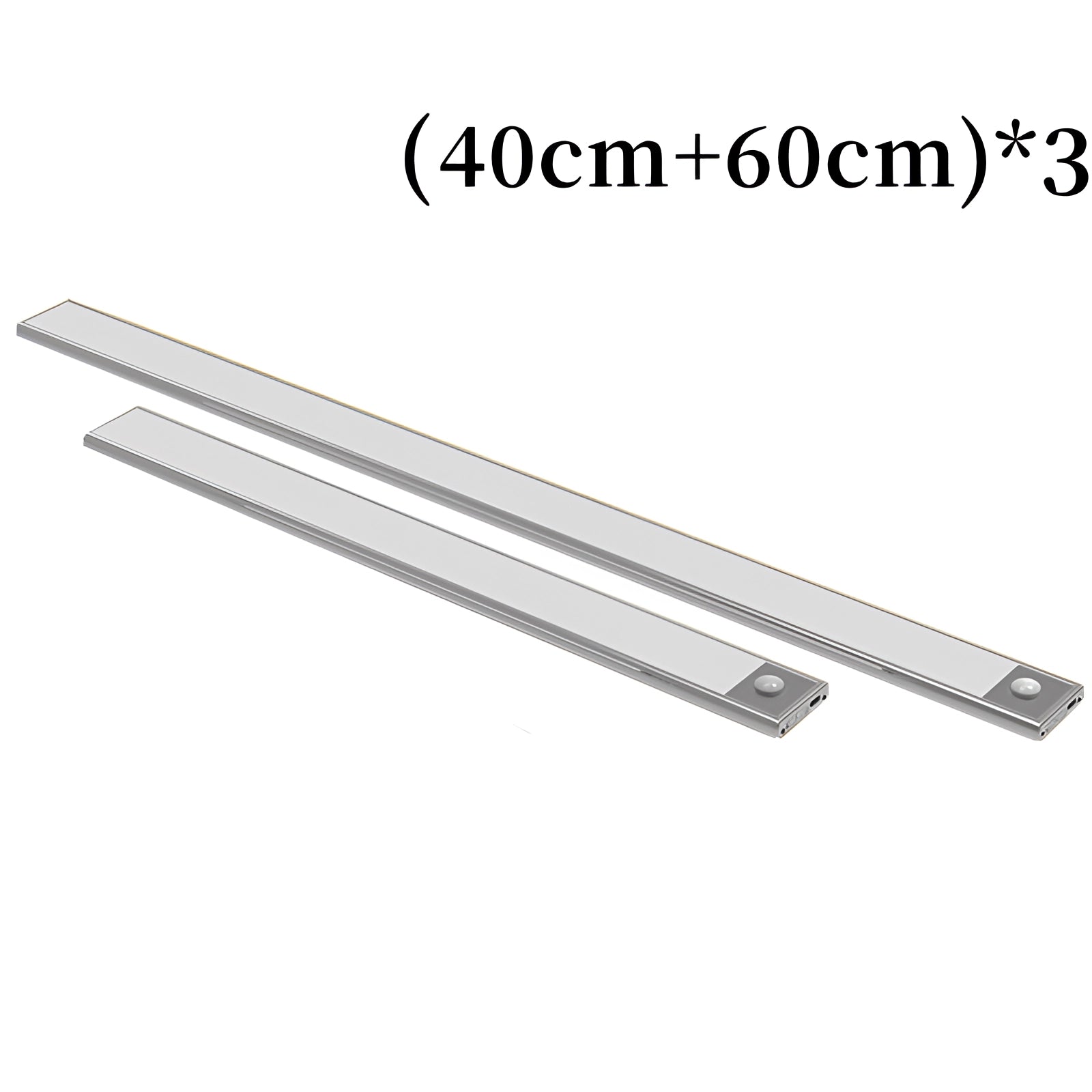 Magnetic warm white LED strip displayed on a modern kitchen counter, showcasing its sleek rectangular design and aluminum material.
