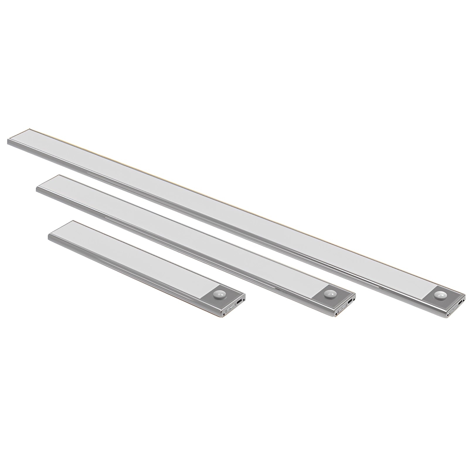 Magnetic warm white LED strip light measuring 60cm, featuring a sleek rectangular design, crafted from aluminum for modern kitchen lighting applications.