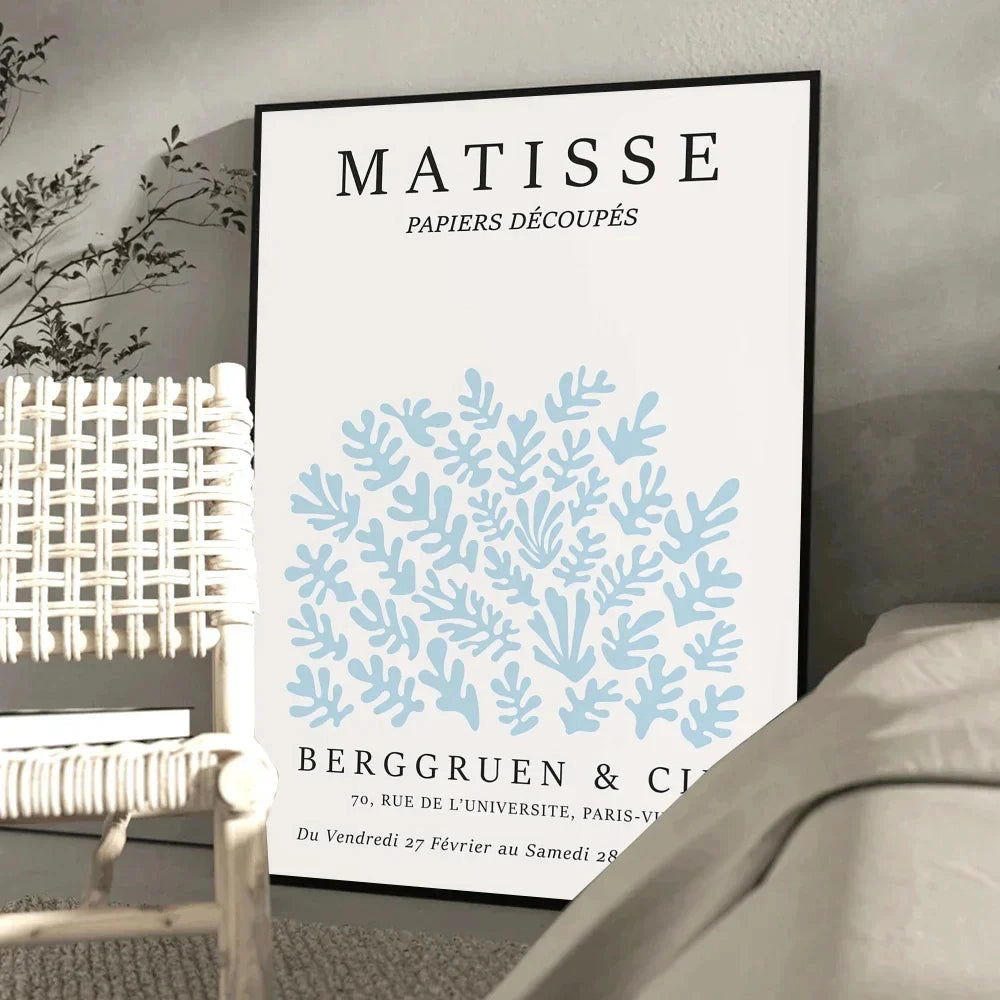 Abundance Mindset Motivational Poster featuring blue and yellow floral art design with elegant typography, displayed on a 50x70cm rectangle paper.