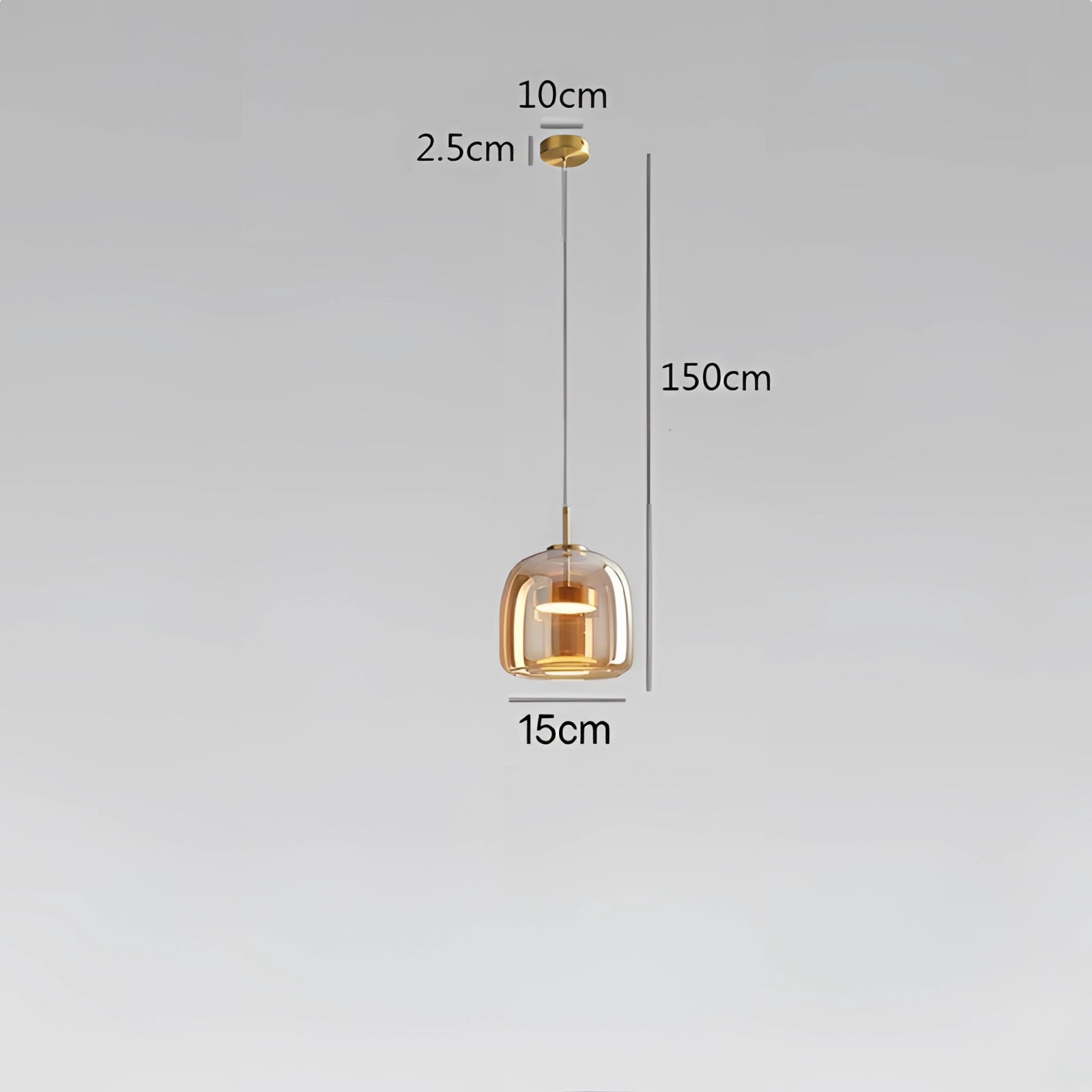 Amber Glass Pendant Light - Modern Kitchen Island Lamp
