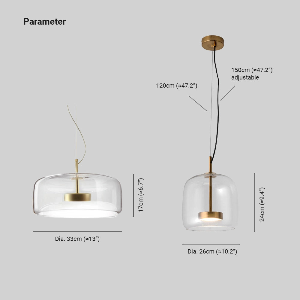 Amber Glass Pendant Light - Modern Minimalist Designer Lamp