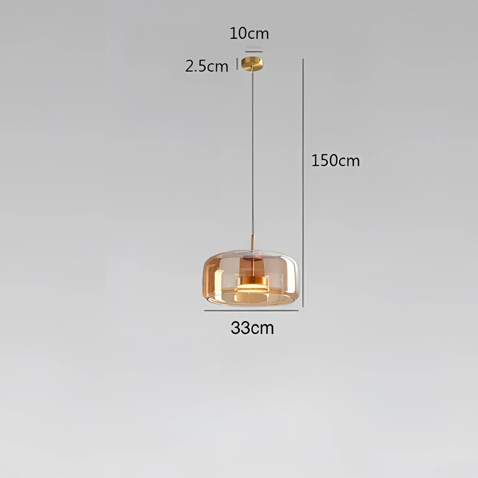 Amber Glass Pendant Light - Modern Kitchen Island Lamp