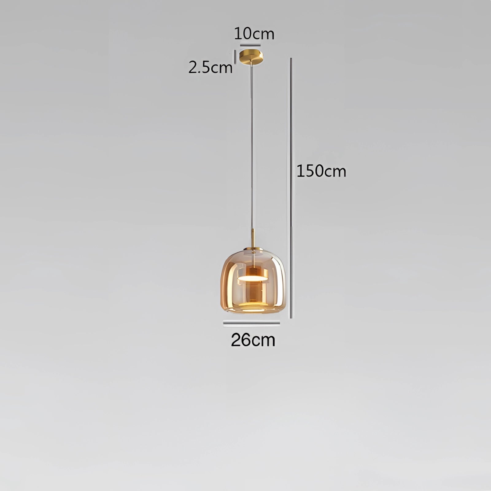 Amber Glass Pendant Light - Modern Kitchen Island Lamp