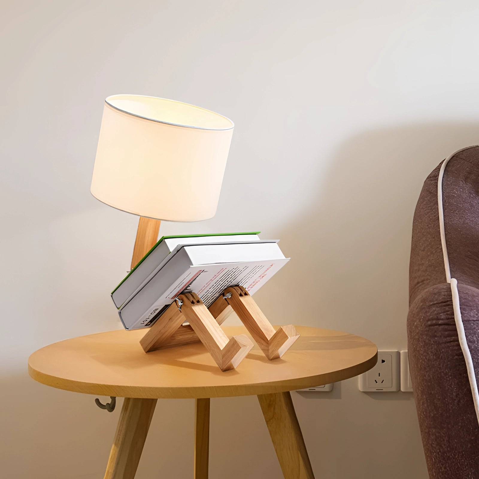 Articulated Modern Wooden Robot Lamp: Scandinavian Style Desk Light