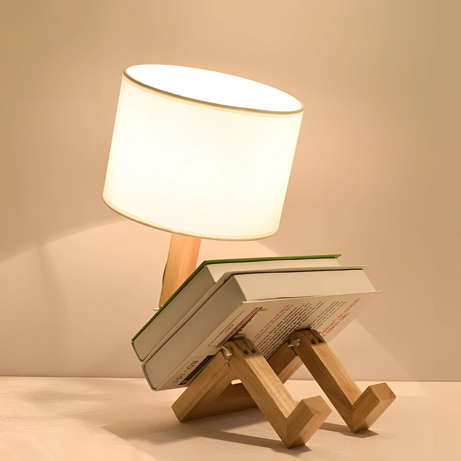 Articulated Modern Wooden Robot Lamp: Scandinavian Style Desk Light