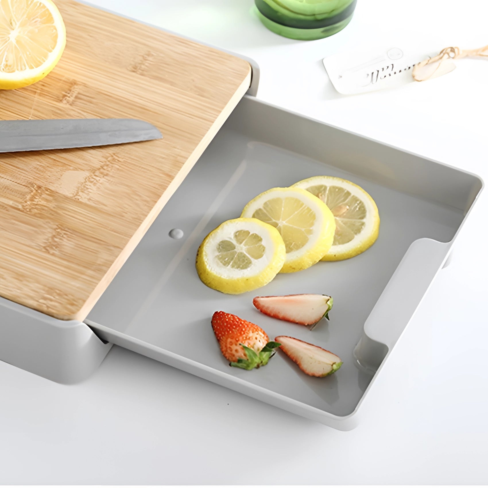Bamboo Cutting Board with Storage Trays - Eco-Friendly Kitchen Solution