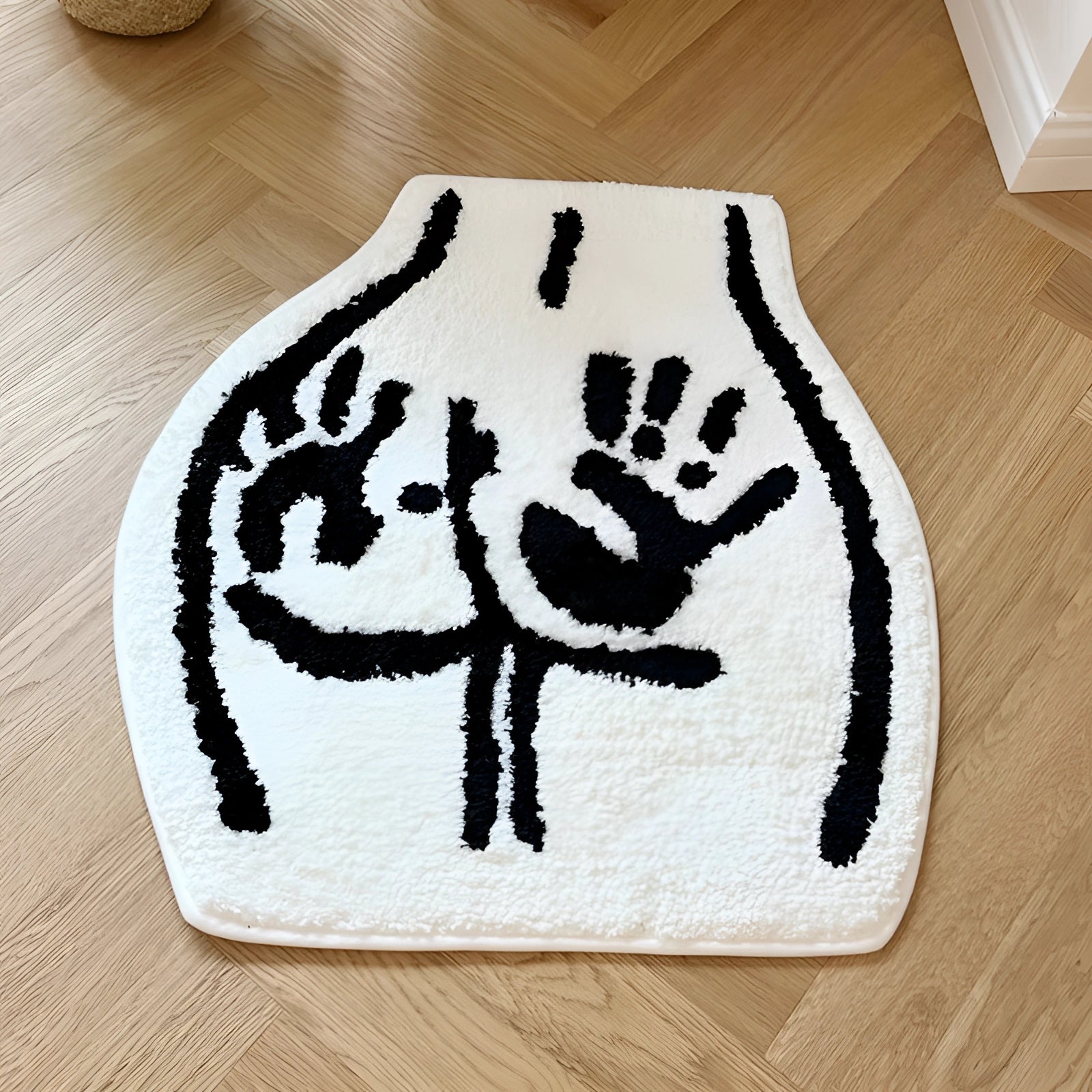 Bear paw print rug featuring a wildlife-inspired animal footprint design with a creative and artistic pattern.