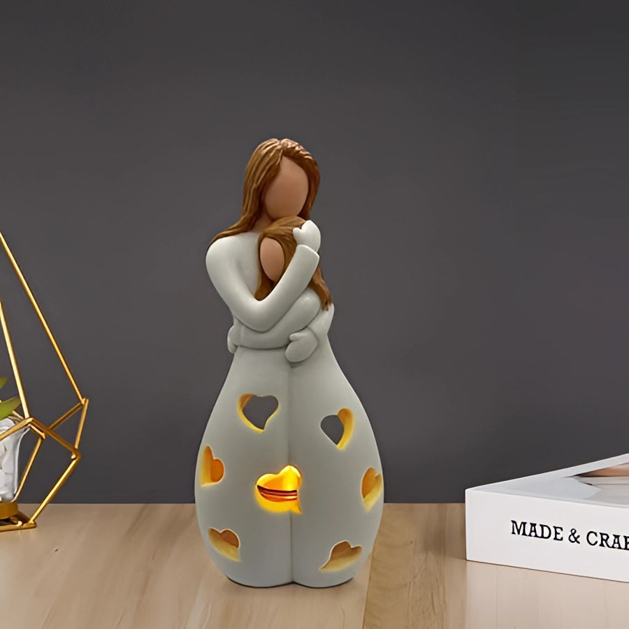 Ceramic Love Lamp featuring a heart pattern, designed as a romantic night light. The lamp is made of ceramic with a porcelain finish, ideal for creating a cozy and intimate atmosphere on a table or desk.