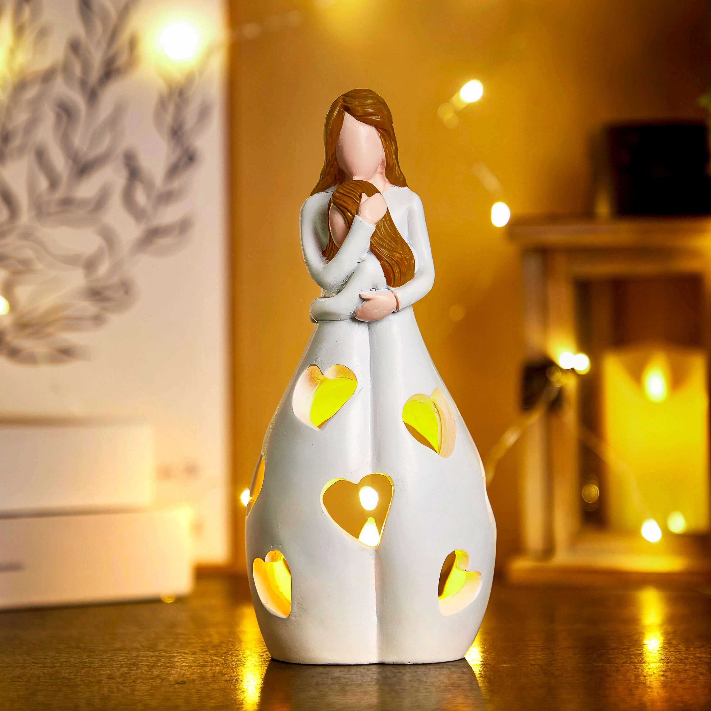 Ceramic Love Lamp with heart pattern design, perfect for creating a romantic atmosphere for couples. The lamp is made of porcelain, features intricate art detailing, and adds a decorative touch to any room.