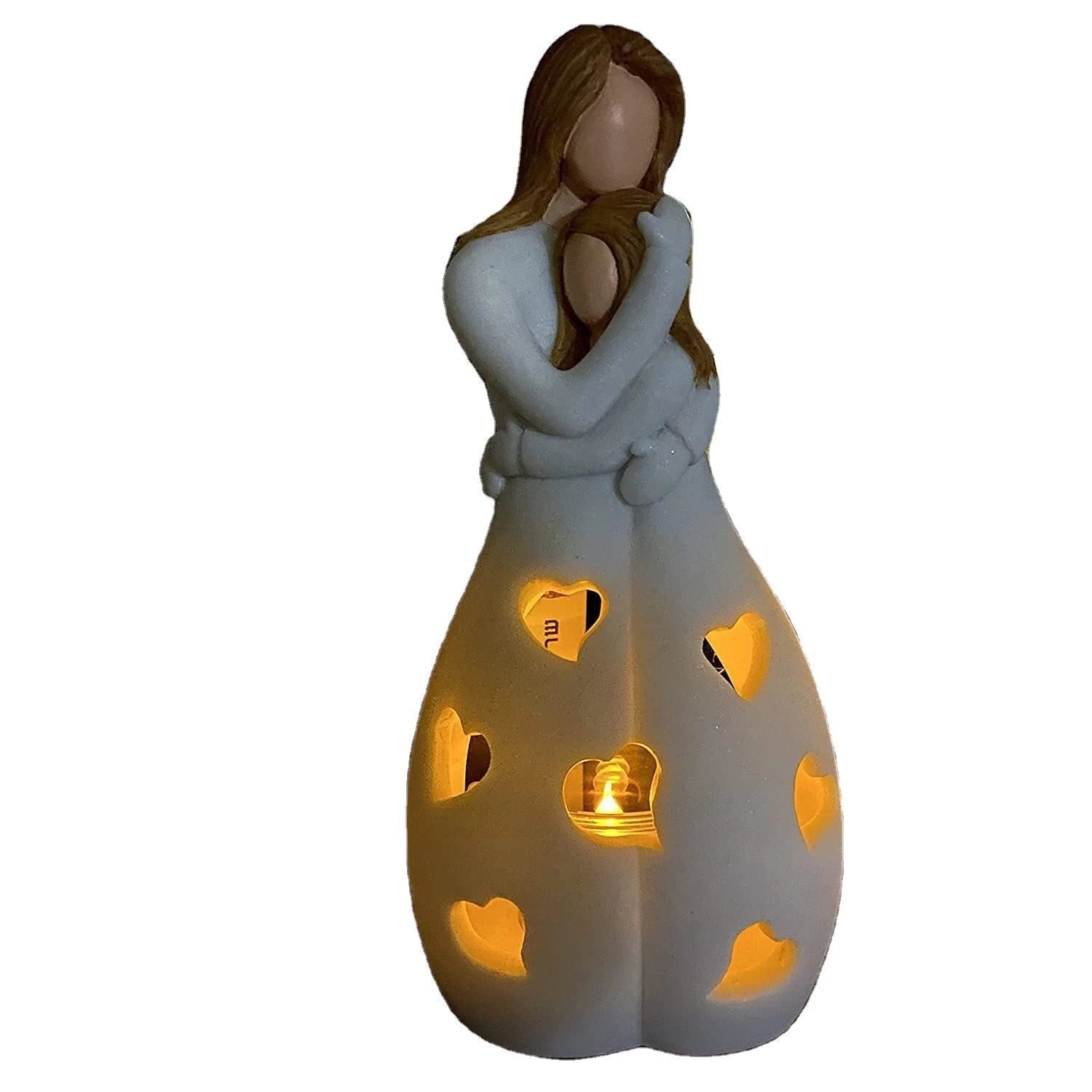 Ceramic Love Lamp shaped like a heart with romantic patterns, designed as a night light for couples.
