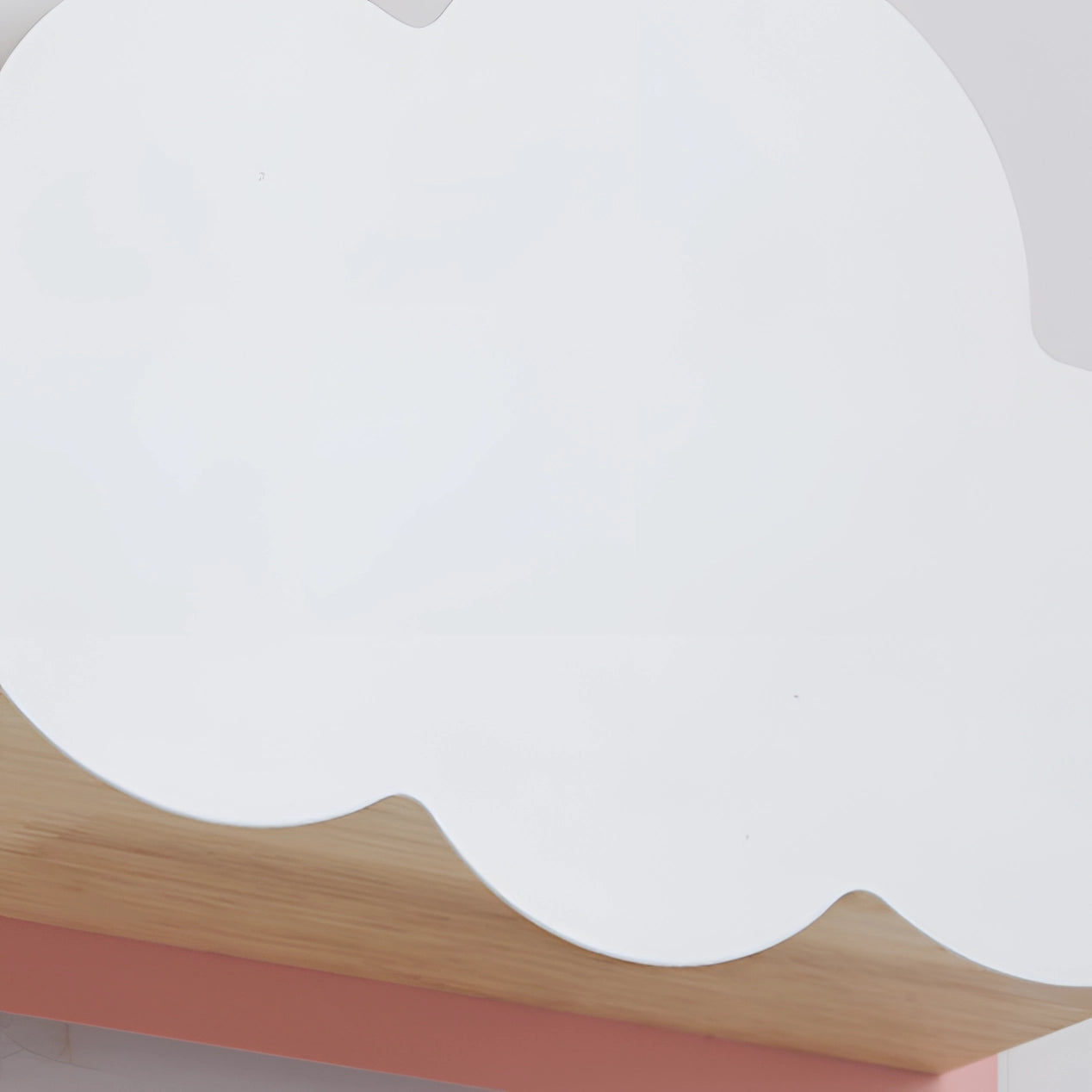 Cloud-shaped LED wall lamp for children, featuring a star design, crafted from wood with a red tint, and suitable for use as a night light fixture.