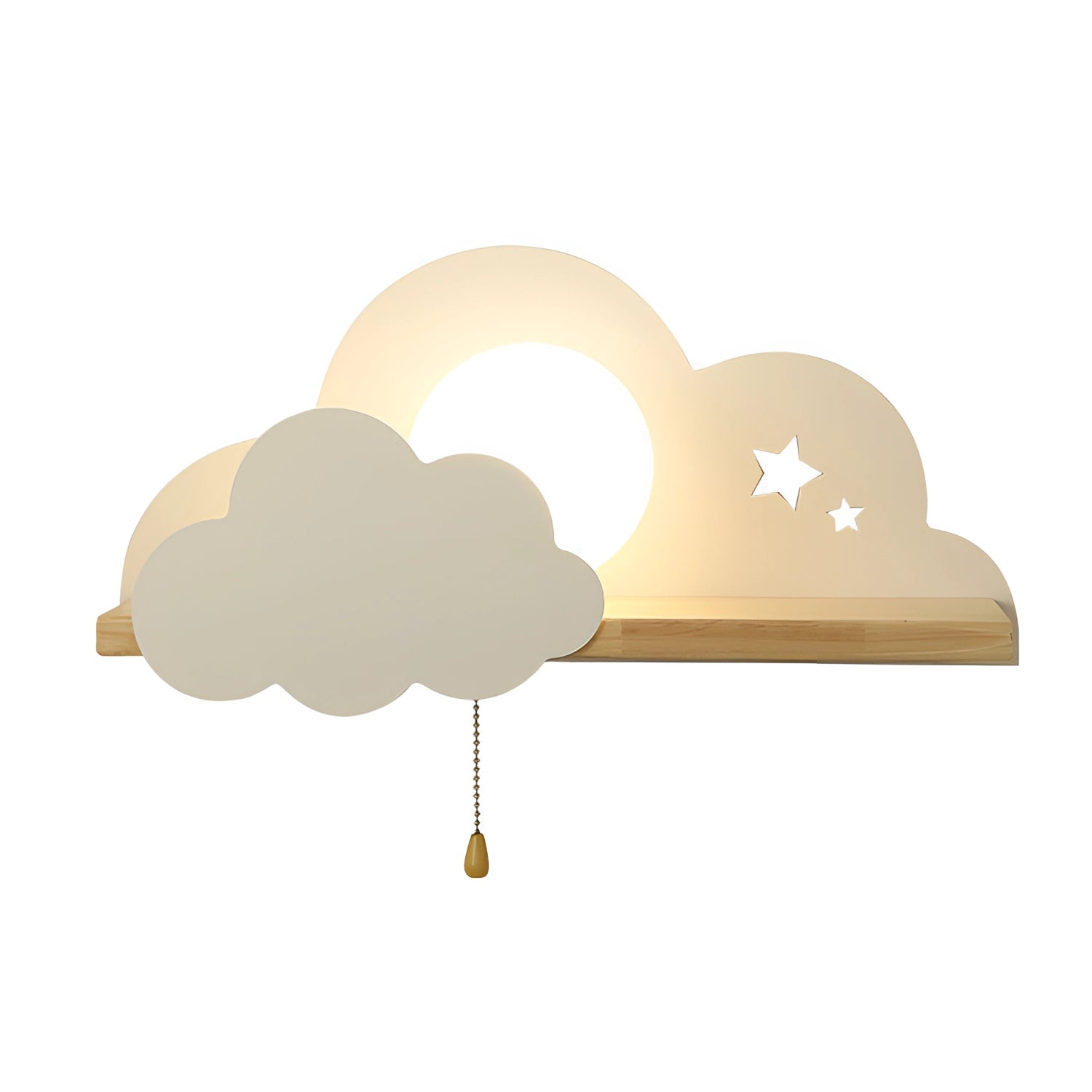 Cloud-shaped LED wall lamp for children's room, designed as a star night light fixture with a whimsical and artistic appearance.