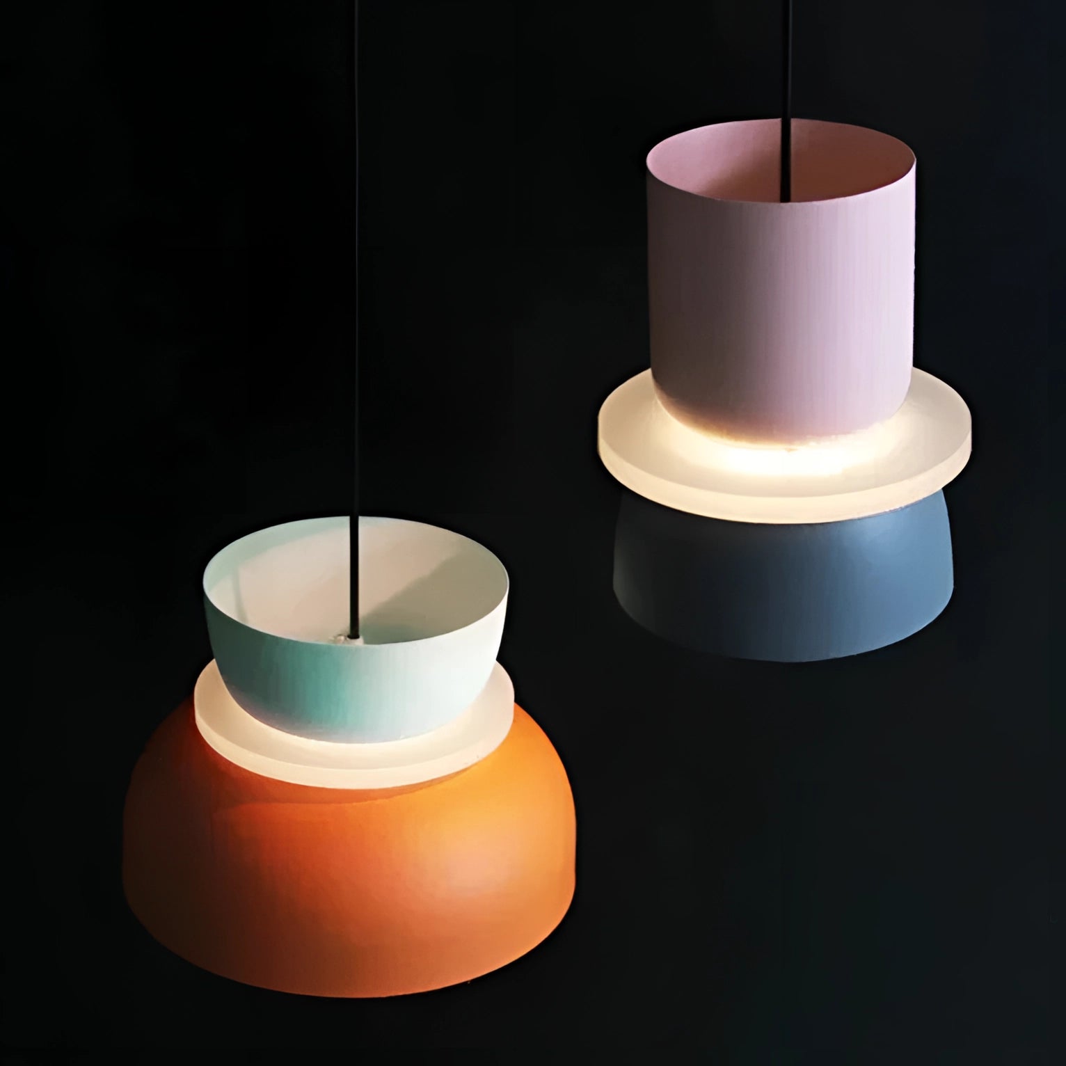 Colorful Scandinavian Pendant Lights - Modern Adjustable Ceiling Lamps