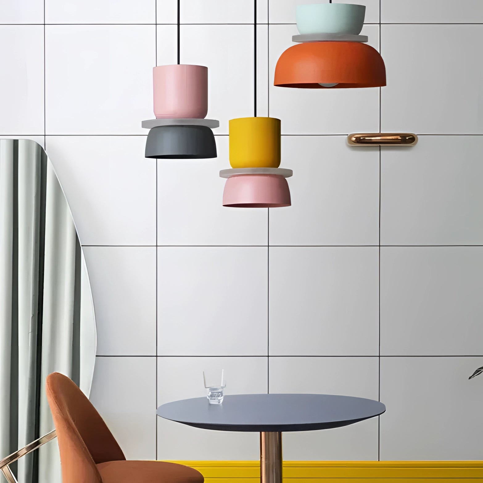 Colorful Scandinavian Pendant Lights - Modern Adjustable Ceiling Lamps