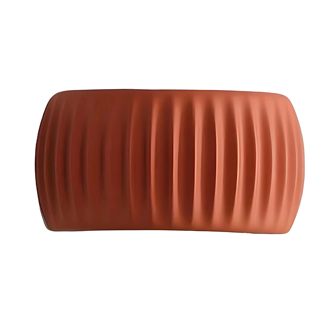 Orange textured foam roller with a rectangular shape, designed for eco-friendly muscle recovery therapy.